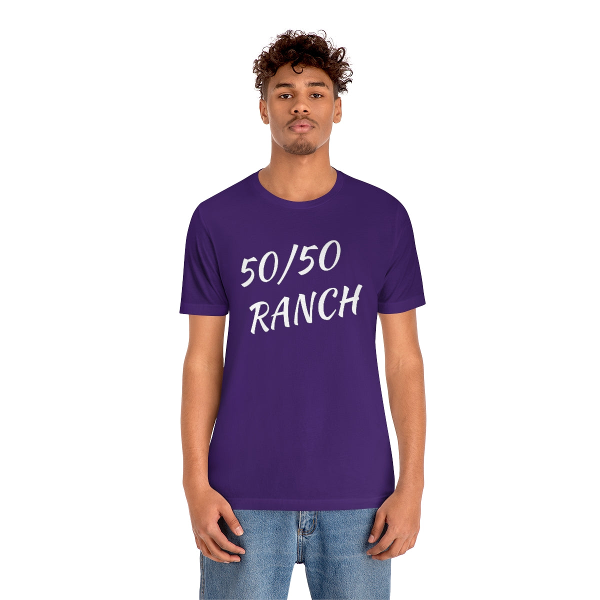 50/50 Ranch White Writing T-Shirt