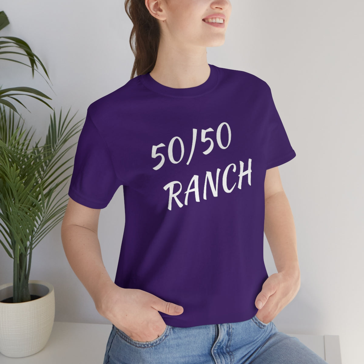 50/50 Ranch White Writing T-Shirt