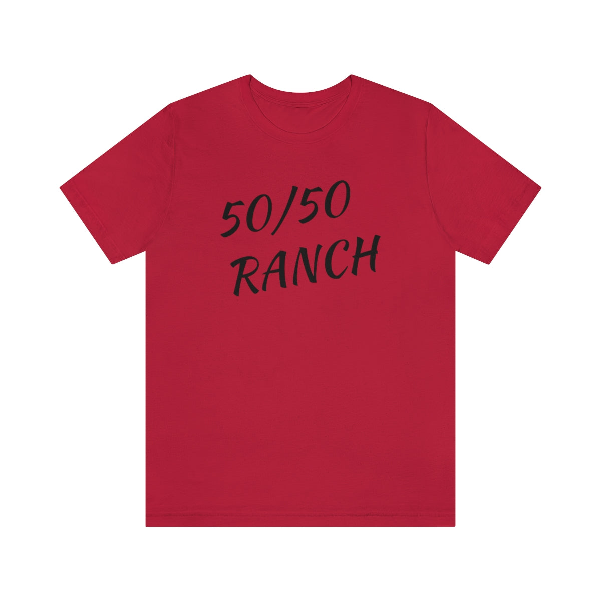 Black t shirt 2024 with red writing