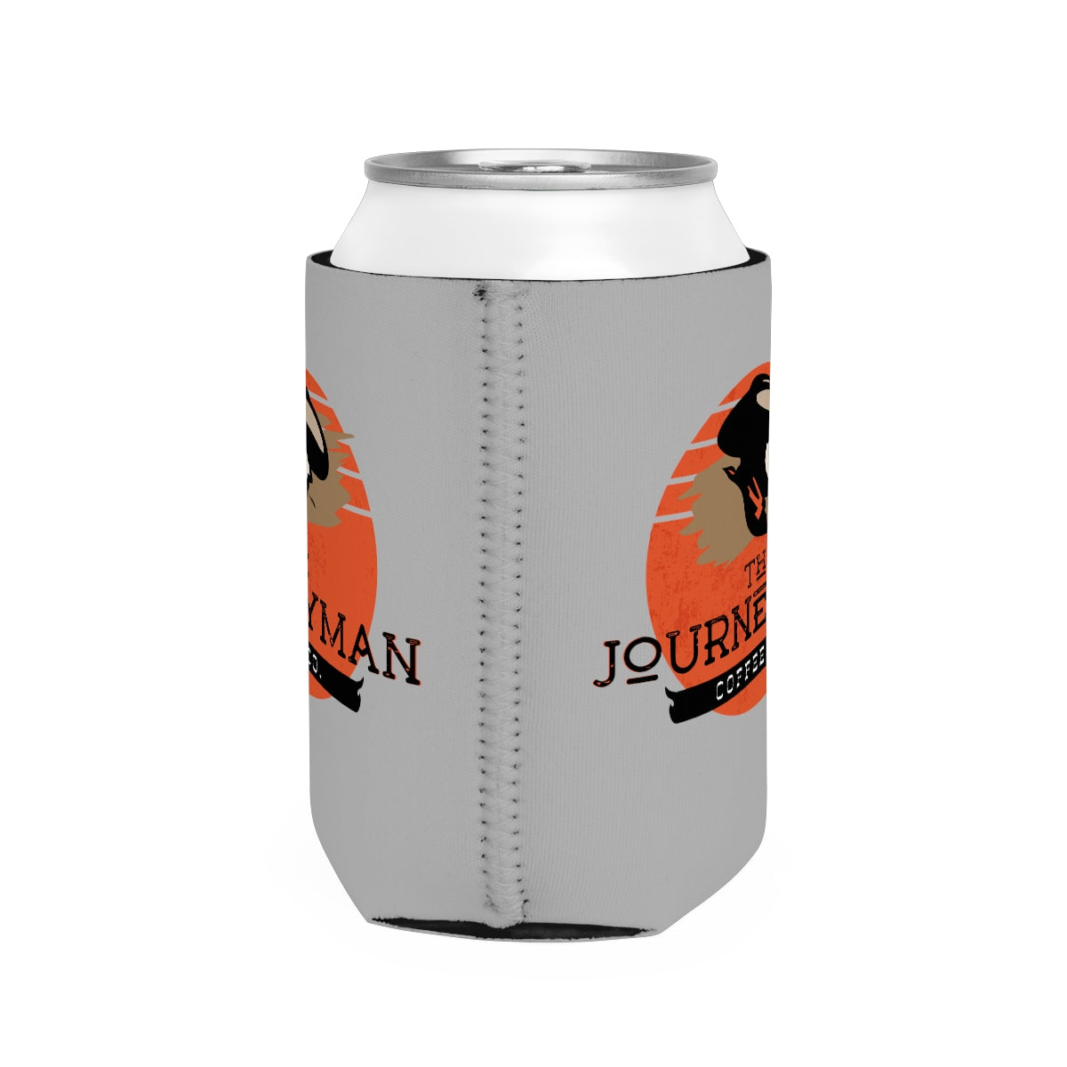 The Journeyman Logo Can Cooler