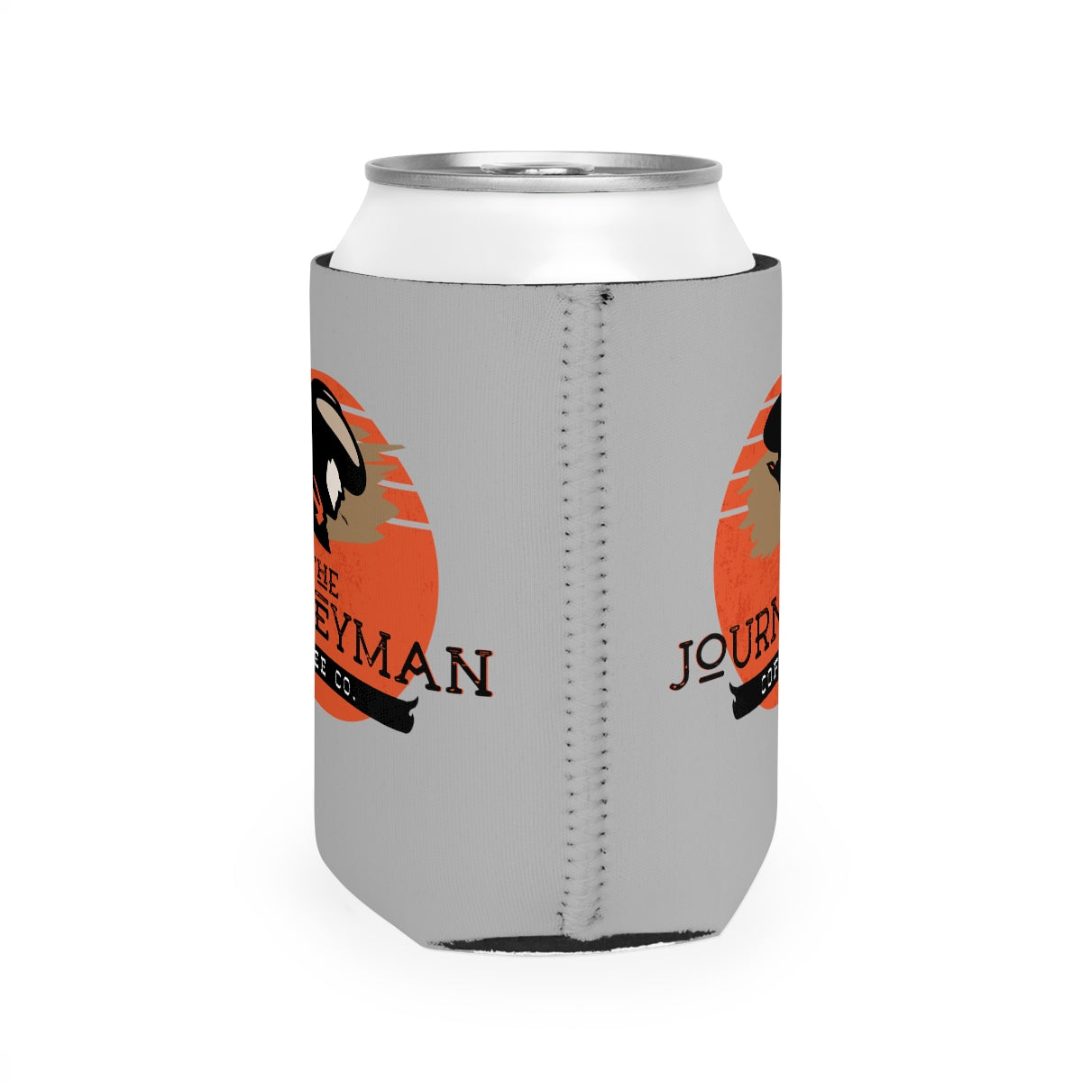 The Journeyman Logo Can Cooler