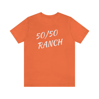 50/50 Ranch White Writing T-Shirt