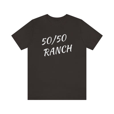 50/50 Ranch White Writing T-Shirt