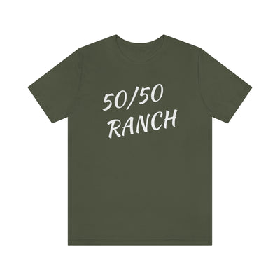 50/50 Ranch White Writing T-Shirt