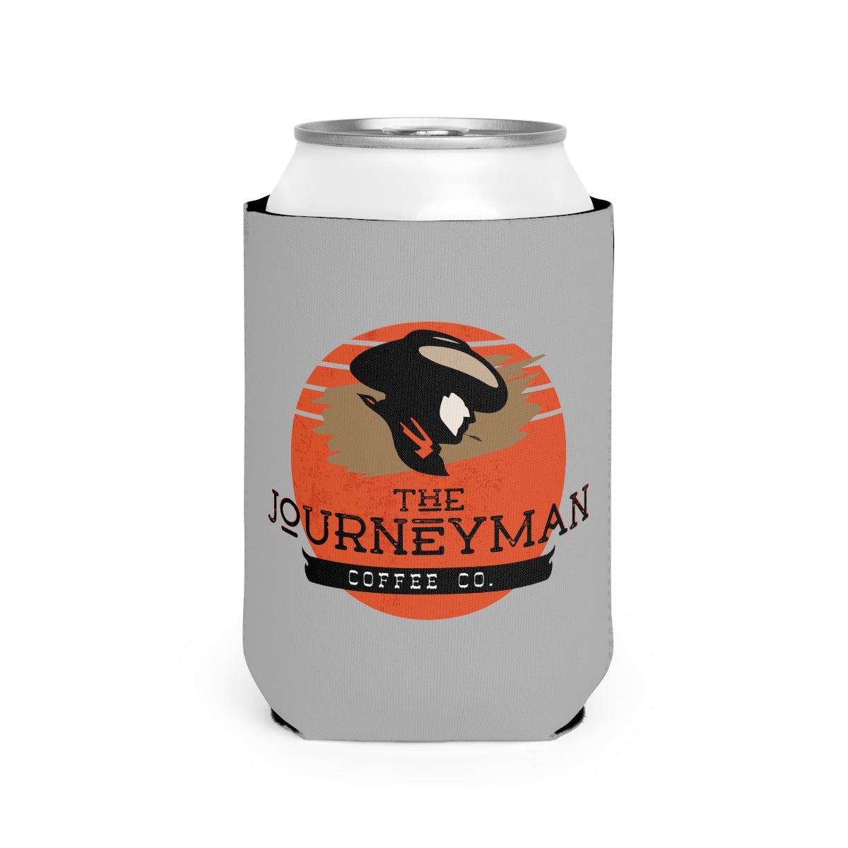 The Journeyman Logo Can Cooler