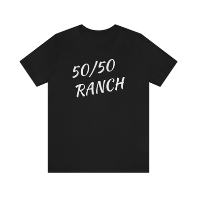 50/50 Ranch White Writing T-Shirt