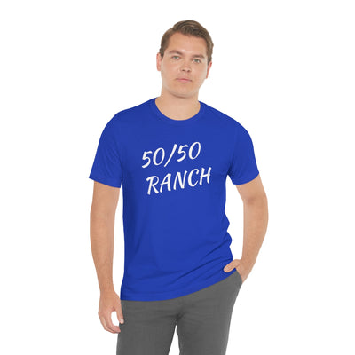 50/50 Ranch White Writing T-Shirt