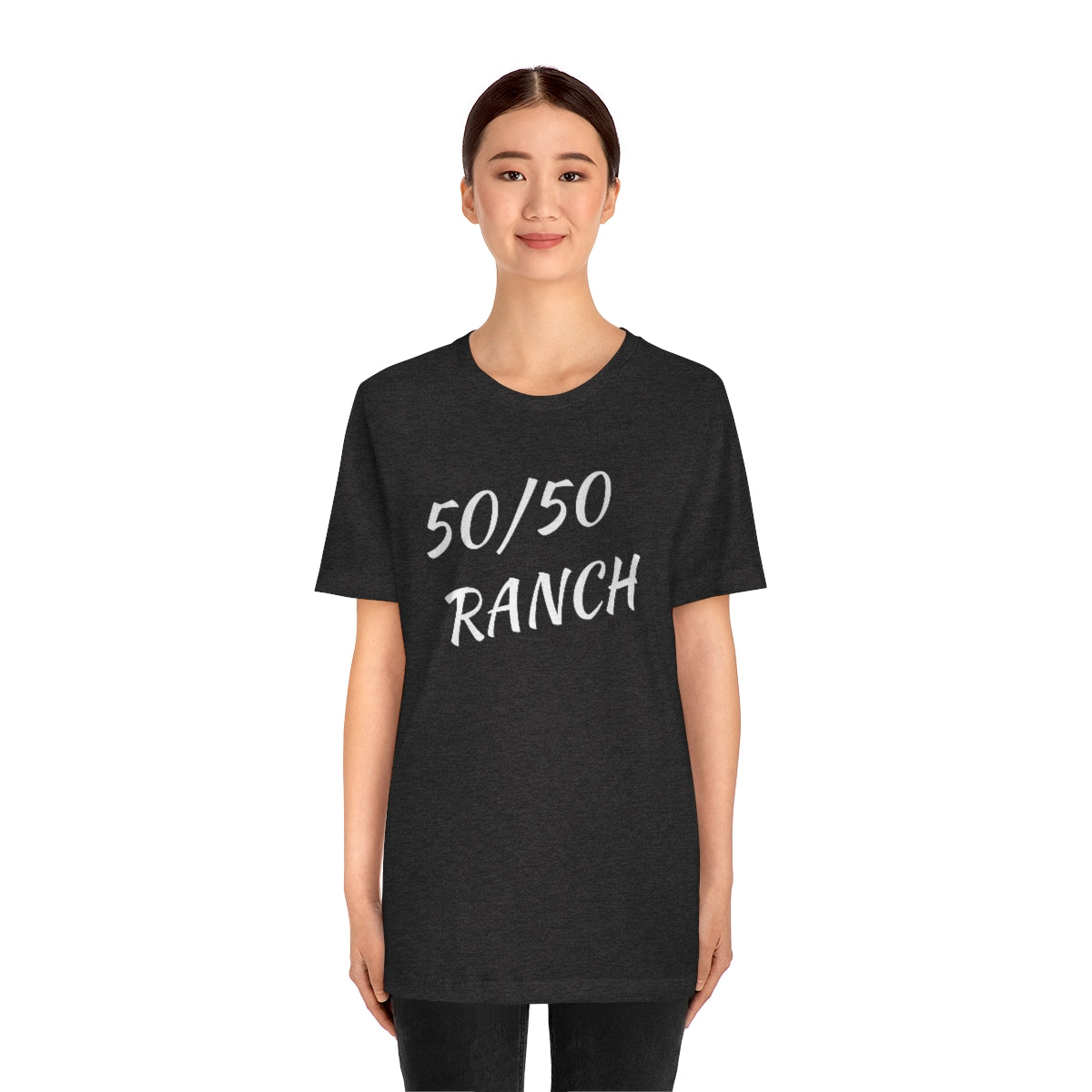 50/50 Ranch White Writing T-Shirt