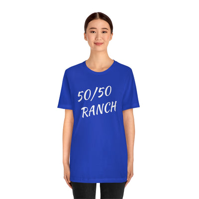 50/50 Ranch White Writing T-Shirt