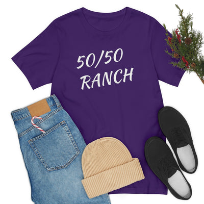 50/50 Ranch White Writing T-Shirt