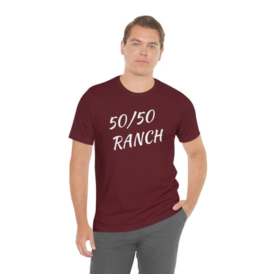 50/50 Ranch White Writing T-Shirt