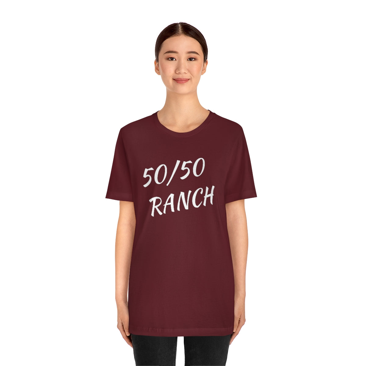 50/50 Ranch White Writing T-Shirt