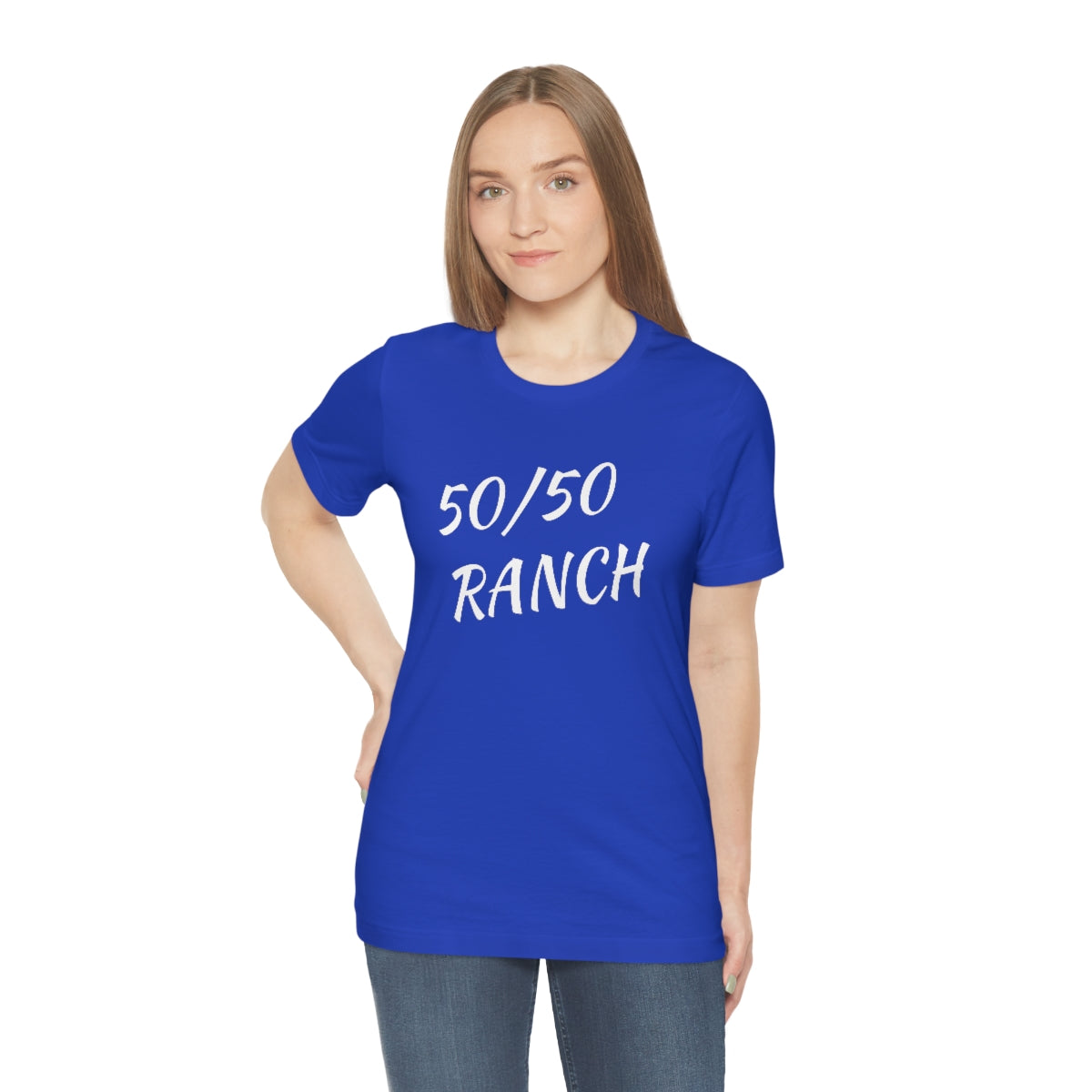 50/50 Ranch White Writing T-Shirt