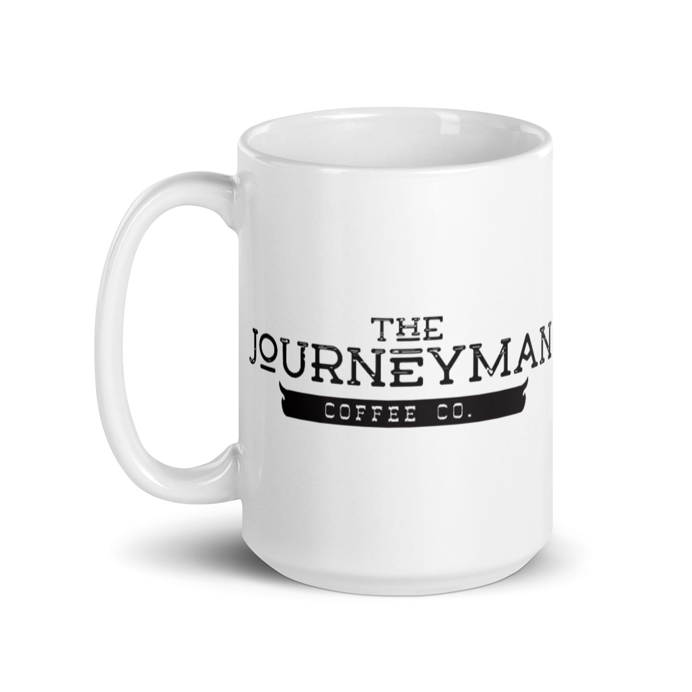 The Journeyman Vintage White Coffee Mug 15oz