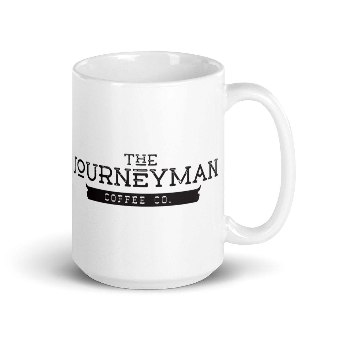 The Journeyman Vintage White Coffee Mug 15oz